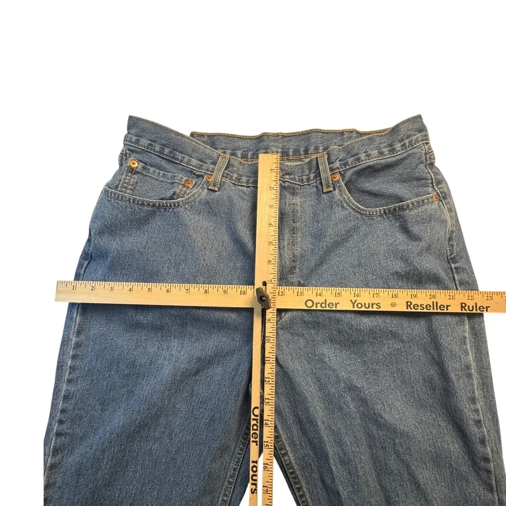 Levi's 550 Relaxed Fit Jeans Men's 38x30 Light Wash Blue Denim Blank Red‎ Tab